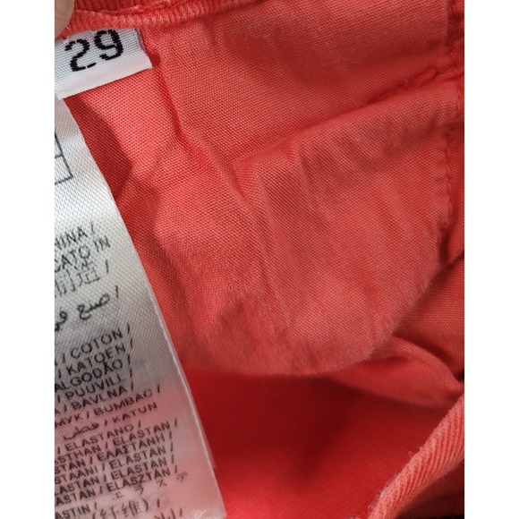 Guess Brittney Cropped Pants Women 29 Orange Denim Mid Rise Stretch Skinny Capri - Picture 7 of 15